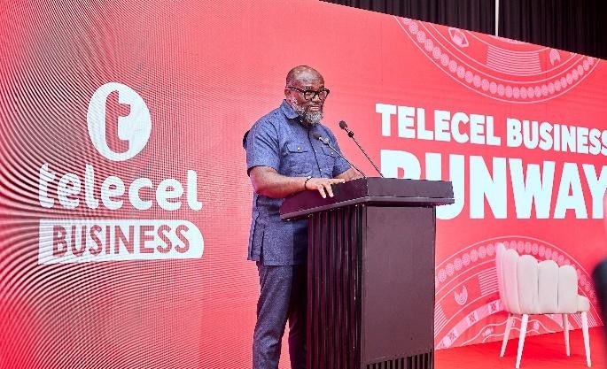 Dr. McKorley, Keynote Speaker addressing participants the Telecel Business Runway