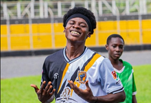 FC Ashantigold's David Junior Gyamfi celebrates his first hat-trick afterdefeating Vision FC on Saturday
