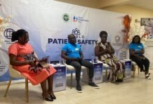Dr Addai (second from left) speaking at the programme