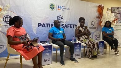 Dr Addai (second from left) speaking at the programme