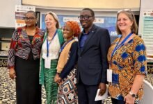 Dr Hayford (second from left) with other researchers after the ceremony