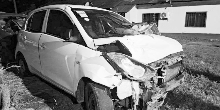 The vehicle involved in the accident