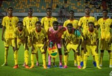 A line-up of the Black Starlets side that played Burkina Faso