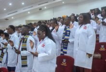 The newly qualified AHPC members during the induction ceremony