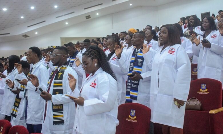 The newly qualified AHPC members during the induction ceremony
