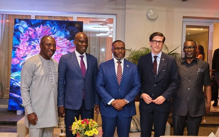 Mr Landscoft (second from right) with Mr Adjei (middle) and other dignitaries at the programme