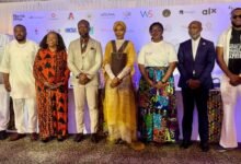 Olori Atuwatśe III (middle) with other partners after the press conference