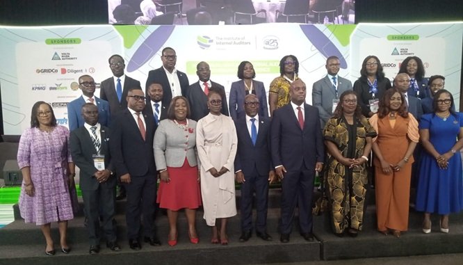 Mr Ampem (fourth from right) with other dignitaries during the conference