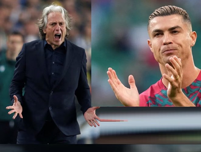 Coach Jorge Jesus.(left), • Cristiano Ronaldo(left)