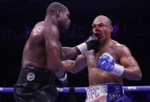 Daniel Dubois (left) left Fabio Wardley bloodied in their first fight