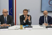 Emmanuel Macron chaired a meeting of G7 leaders to agree the release of fuel reserves