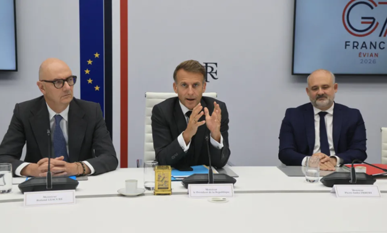 Emmanuel Macron chaired a meeting of G7 leaders to agree the release of fuel reserves