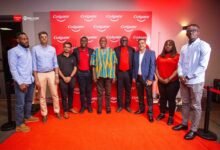 Executives from Colgate West Africa and Melcom Group with Dr. Clement Apaak (in smock)