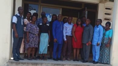 Dignitaries after the meeting.