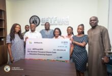 Dignitaries GCB Bank and GETFund after donating