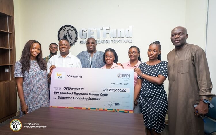 Dignitaries GCB Bank and GETFund after donating