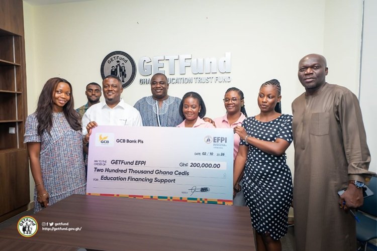 Dignitaries GCB Bank and GETFund after donating