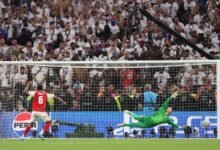 Gabriel missed a penaty for Arsenal in the Champions League final