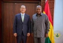President Mahama (right) with Mr Park