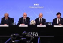 Gianni Infantino speaking during the meeting