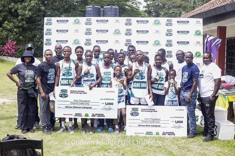 Godwin Adukpo (arrowed) together with the various winners and officials