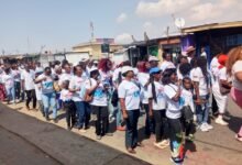 Members of the Amen Amen Institute during the walk