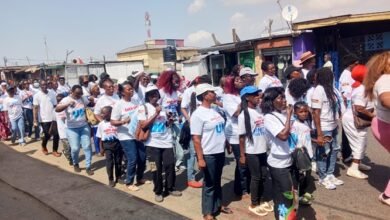 Members of the Amen Amen Institute during the walk