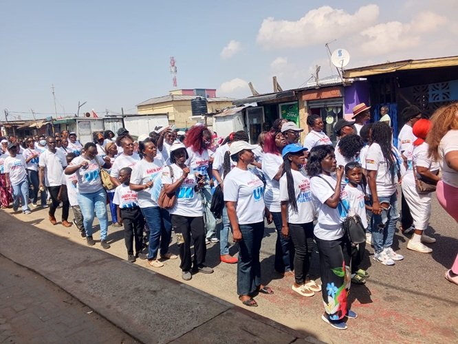 Members of the Amen Amen Institute during the walk
