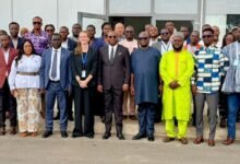 Mr Okletey Terlabi (first row fifth from right) with Mr Brogya Genfi ( first row middle) and other stakeholders after the opening ceremony