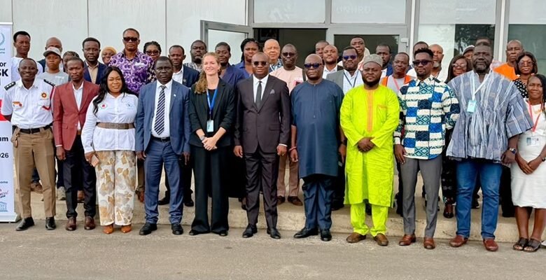 Mr Okletey Terlabi (first row fifth from right) with Mr Brogya Genfi ( first row middle) and other stakeholders after the opening ceremony
