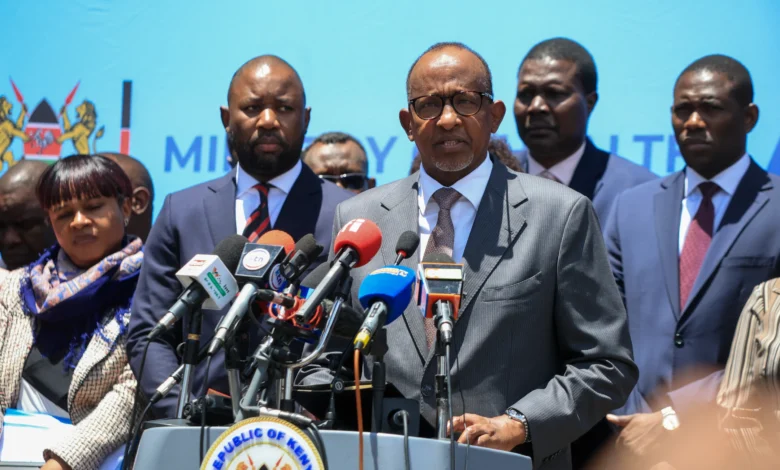 Kenya Health minister Aden Duale speaks to journalists as he announces the first case of Ebola virus in Kenya