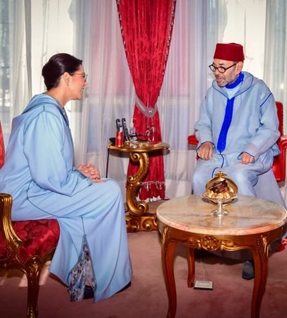 King Mohammed VI receives Fatima Ezzahra El Mansouri at the Royal Palace in Rabat, Morocco