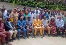 Alhaji Muntaka Mubarak (seated middle) with participants after the workshop