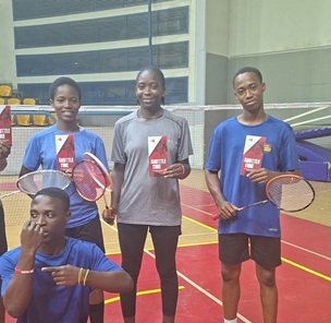 Members of the Golden Shuttlers during the training