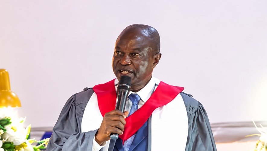 Mr Attah-Antwi (inset) addressing the congregation