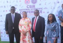 Dr Agyeman-Rawlings (second from left) with Prof. Paul P. Bosu (second from right) and other dignitaries after the opening ceremony. Photo Ebo Gorman