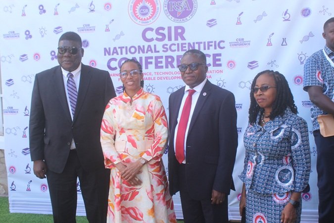 Dr Agyeman-Rawlings (second from left) with Prof. Paul P. Bosu (second from right) and other dignitaries after the opening ceremony. Photo Ebo Gorman