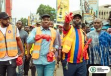 Mr Ayariga(second from left) and others at the NSD exercise