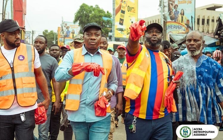 Mr Ayariga(second from left) and others at the NSD exercise