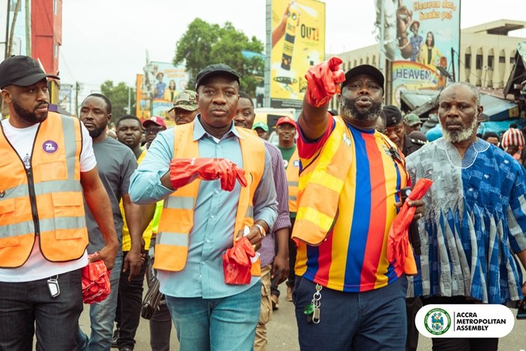 Mr Ayariga(second from left) and others at the NSD exercise