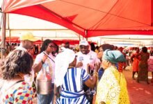 NPA staff educating residents of Ho on petroleum safety during the festival