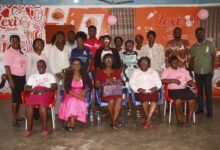 Dr Asare (seated middle) with members of Times Ladies Association after the programme Photo Okai Elizabeth.