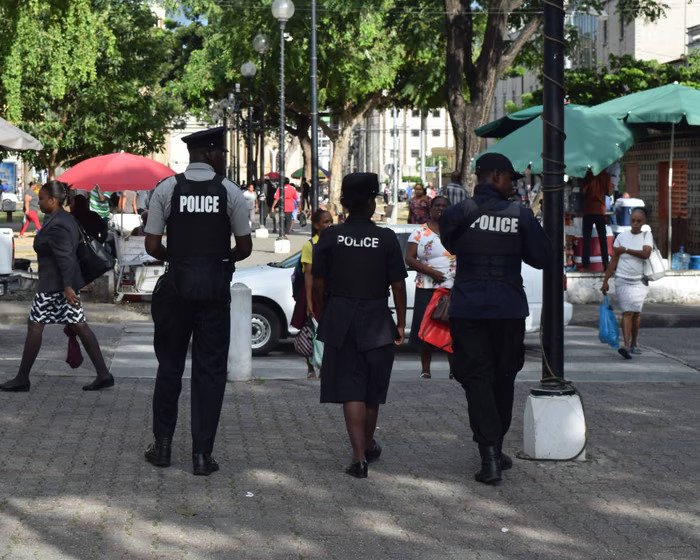 Officers in Port of Spain, the capital of Trinidad and Tobago