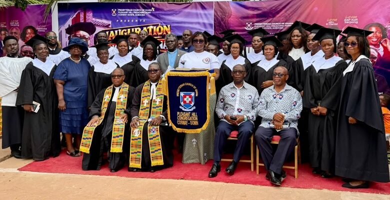 Rev Lt. Col. Armah Hammond (seated second from left) with Rev Dr Adu Obeng (seated left) and other leadership of the church after the service
