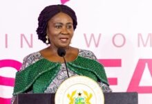 Prof. Opoku-Agyemang (inset) addressing the women at the meeting