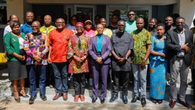 Dr Agyeman-Rawlings (middle) with other dignitaries after the tour