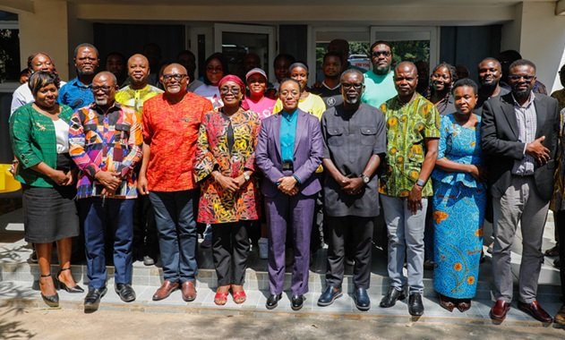 Dr Agyeman-Rawlings (middle) with other dignitaries after the tour