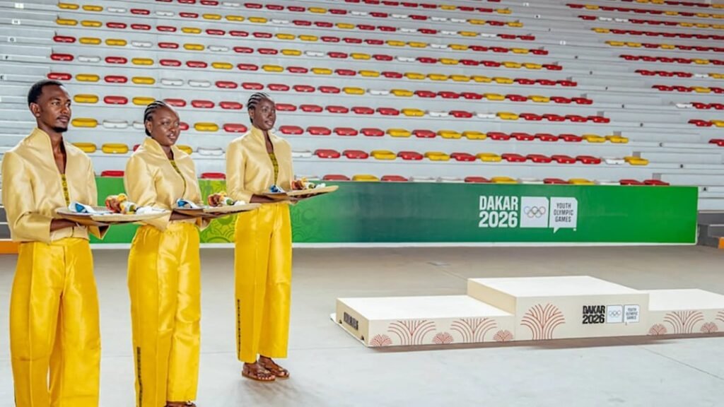 The new designs for the podiums and medal trays for Dakar 2026.