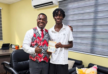 • Mr Afadzinu (left) with James Marfo