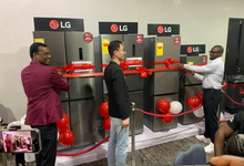 L-R LG representative (Giant Tek Limited), Ghana, Mr Hari Elluru, Regional Manager, Giant Tek Limited (LG Distributor), Ghana, Mr Lerry Wang, and Chief Executive Officer, Spark 1 Capital, Ghana, Mr. Ibrahim Amidu,